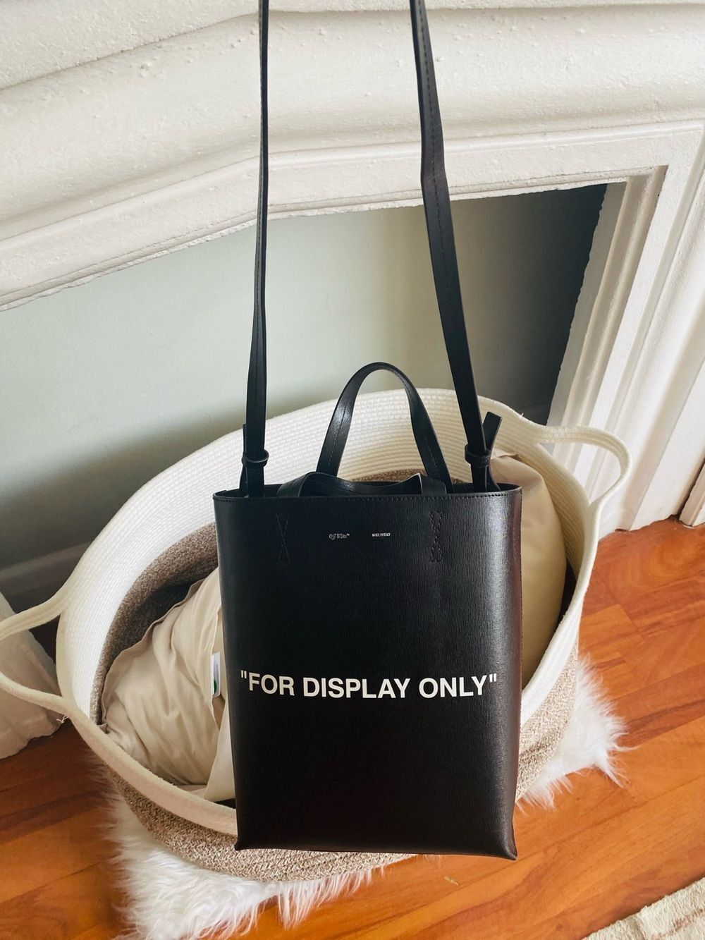 🛍️Off-White Authentic Leather 'FOR DISPLAY ONLY' Tote 2018 w/Dust & Shopping Bag